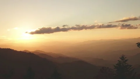 Smoky Mountain Sunset in Time Lapse Video stock 84132369