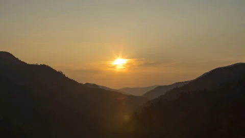 Smoky Mountains Sunset Time Lapse 2 Stock Footage