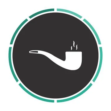 Smoky pipe computer symbol Stock Illustration