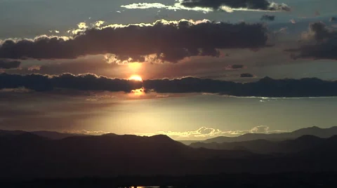 Smoky Sunset Stock Footage 54742928