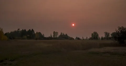 Smoky Sunset Stock Footage 141138186