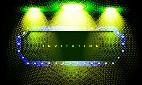 Smoky vector stage interior shining with light from a projector. Stock Illustration
