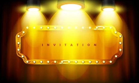 Smoky vector stage interior shining with light from a projector. Stock Illustration