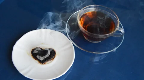 Smoldering Chocolate Heart Stock Footage 45934202