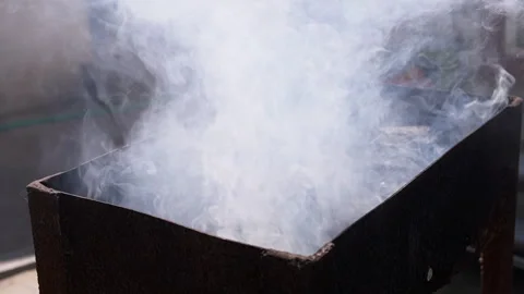 Smoldering Coals in Brazier Stock Footage 293158543