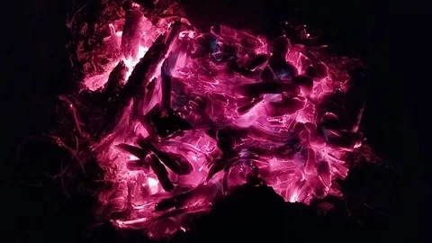 Smoldering coals of a fire. Stock Footage 253753947