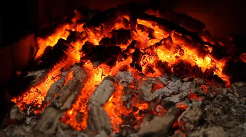 Smoldering coals Stock Footage 35574936