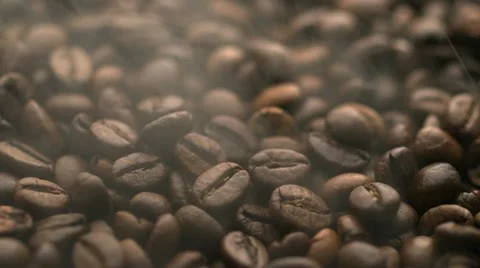 Smoldering from coffee beans, Slow Motion Stock Footage 21935323