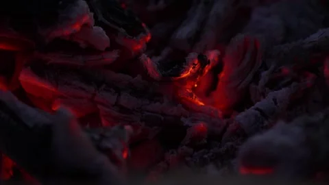 Smoldering embers of a dying fire. Stock Footage 270533966
