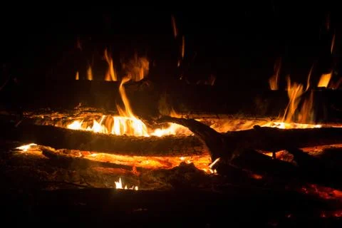 Smoldering fire Stock Photos