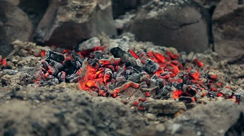 Smoldering fireplace. Stock Footage 24612678