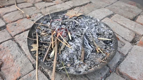 Smoldering wood fire. 動画素材 266980251