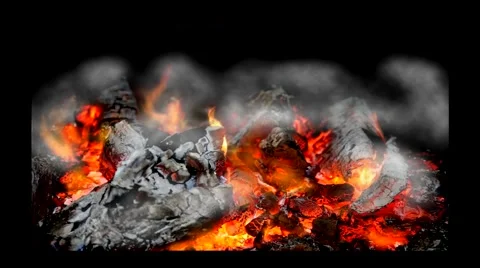 Smoldering wood Video stock 47071613