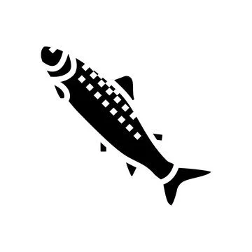 Smolt salmon glyph icon vector illustration Ilustración de archivo