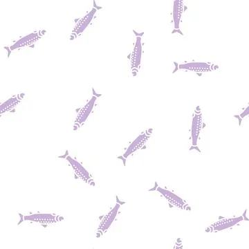 Smolt salmon glyph seamless pattern Stock Illustration