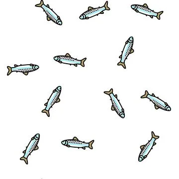 Smolt salmon vector seamless pattern Stockillustratie