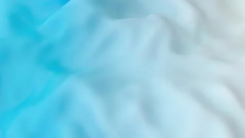 Smooth 3D render of rippling cyan fabric with a soft out-of-focus effect. Stock Illustration