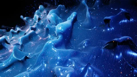 Smooth abstract animation of liquid gradient blue color in 4k. Bright glossy Stock Footage 132385854