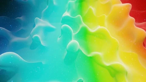 Smooth abstract animation of liquid gradient rainbow color in 4k. Bright matte Stock Footage 132386112