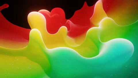 Smooth abstract animation of liquid gradient rainbow color in 4k. Bright matte Stock Footage 132386344