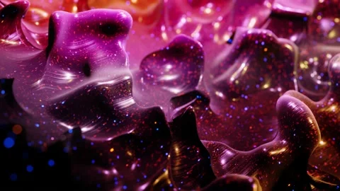 Smooth abstract animation of liquid gradient red purple in 4k. Bright glossy Stock Footage 133398468