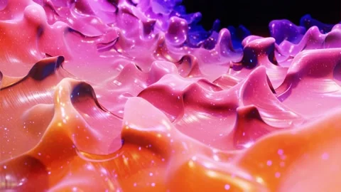 Smooth abstract animation of liquid gradient red purple in 4k. Bright glossy Stock Footage 134954255