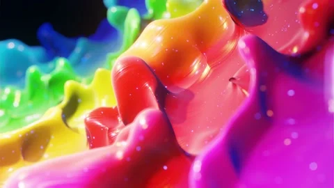 Smooth abstract animation of liquid gradient rainbow color in 4k. Bright glossy Stock Footage 137492715