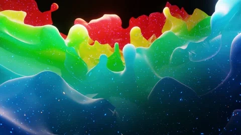 Smooth abstract animation of liquid gradient rainbow color in 4k. Bright matte Stock Footage 140265820