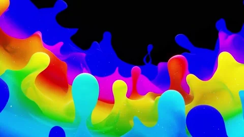 Smooth abstract animation of liquid gradient rainbow color in 4k. Bright matte Stock Footage 140266085
