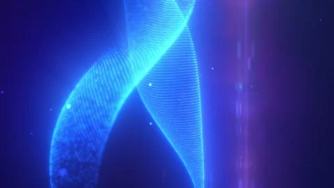 Smooth abstract blue light wave flowing across a luminous futuristic backgrou Stock Footage 321406162