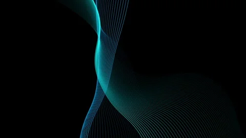 Smooth abstract blue wave background with light flowing lines and smoky curves Stock Footage 332158796