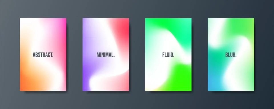 Smooth abstract colorful gradient backgrounds set Vector collection of colo.. Illustrazione stock