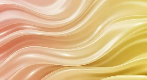 Smooth abstract fluid waves background with warm orange yellow gradient for.. Stock Illustration