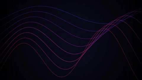Smooth Abstract Neon Waves Pattern on Dark Background for Modern Design Stock Footage 344517743