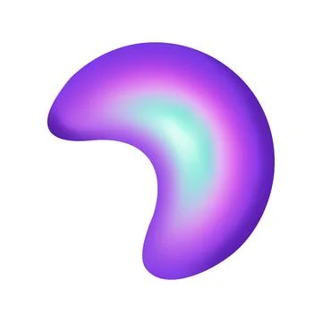 Smooth, abstract shape with glowing purple and teal tones Stock Illustration