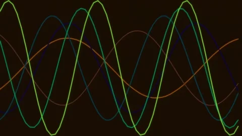 Smooth abstract sine wave motion on black background for futuristic visuali.. Stock Footage 342160132