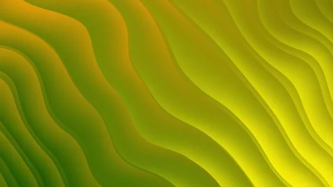 Smooth abstract yellow and green wavy lines move gently in a seamless loop Stock Footage 305550943
