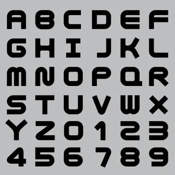 Smooth alphabet set Stock Illustration