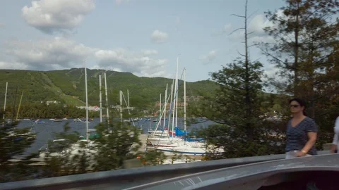 Smooth and slow motion shot of Mont-Tremblant Stock Footage 119648565