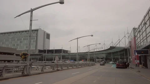 Smooth and slow motion shot at the international airport Stock Footage 119649829