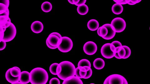 Smooth Animated effect of neon-colored bubbles on a dark background in 4K 60fps. Stock Footage 246669011