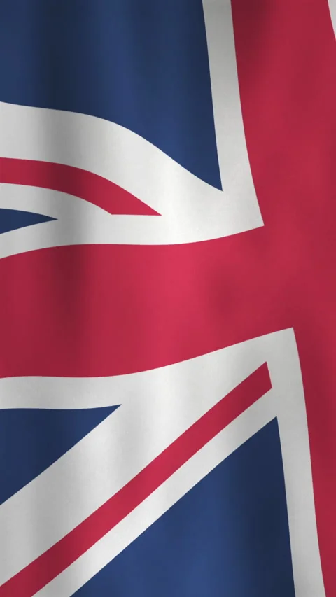 Smooth Animated Vertical Flag of United Kingdom Waving Loop Background Stock Footage 303432694