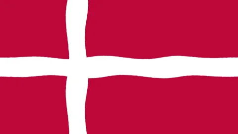 Smooth Animated Wavy Flag of Denmark Dannebrog Loop Background Stock Footage 203999096