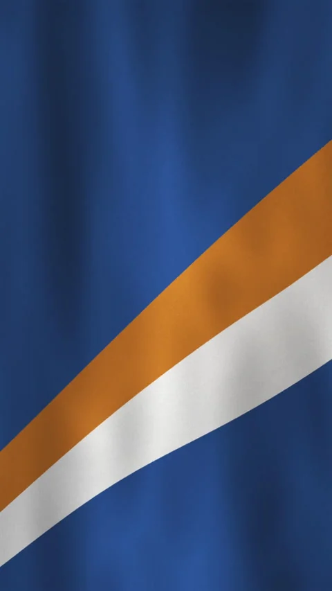 Smooth Animated Wavy Flag of the Marshall Islands, Vertical Loop Background Stock Footage 303434774