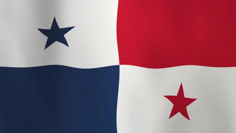 Smooth Animated Wavy Flag of Panama Loop Background Stock Footage 307590985