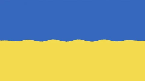 Smooth Animated Wavy Flag of Ukraine Loop Background in Blue and Yellow Tones Stock Footage 203998142