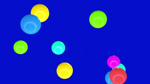 Smooth animation in 4K format with bright multicolored spheres. Stock Footage 332302864