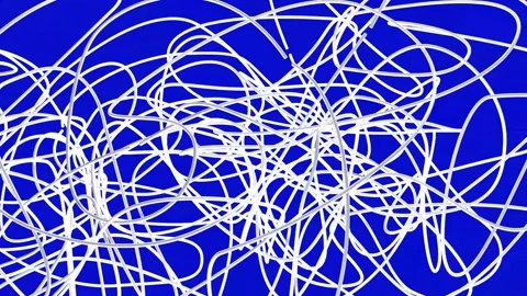 Smooth animation in 4K format with chaotic white intricate lines. Stock Footage 332302870