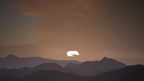 Smooth animation with sun rise or sunshine in landscape enviroment with clou Stock Footage 246682907