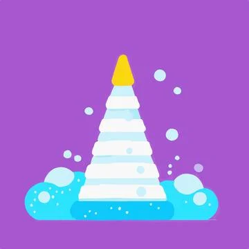 Smooth Antarctic Snow Cold White Icicles Stock Illustration